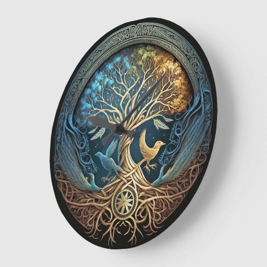 Yggdrasil Tree of Life Große Wanduhr (Winkel)