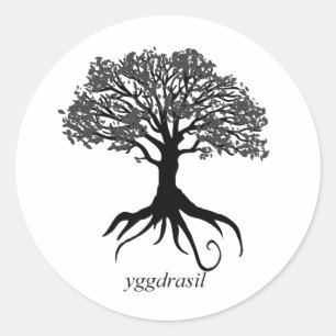 Yggdrasil Tree of Life Runder Aufkleber