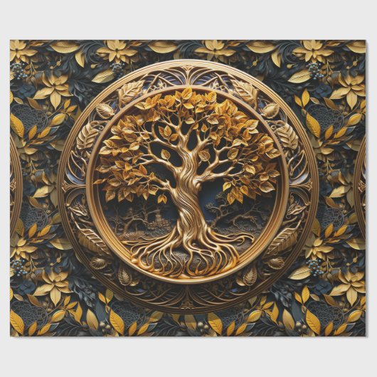 Yggdrasil Tree of Life und Sacred Knowledge - Para Geschenkpapier (Flach)