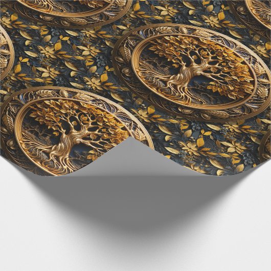 Yggdrasil Tree of Life und Sacred Knowledge - Para Geschenkpapier (Ecke)