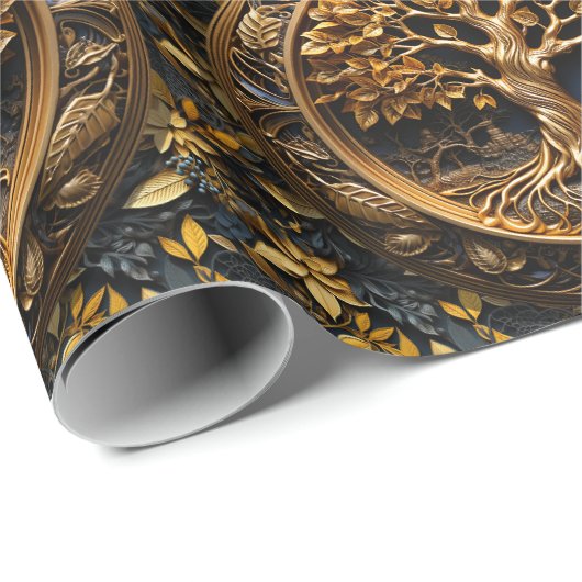 Yggdrasil Tree of Life und Sacred Knowledge - Para Geschenkpapier (Rolleneckpunkt)