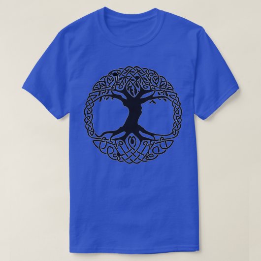 Yggdrasil Viking Tree BampW T-Shirt (Design vorne)