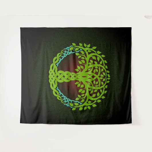 Yggdrasil Viking Tree of Life Edda Nordic Design Wandteppich (Vorderseite (Horizontal))