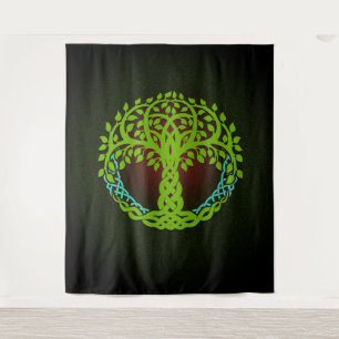 Yggdrasil Viking Tree of Life Edda Nordic Design Wandteppich