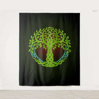 Yggdrasil Viking Tree of Life Edda Nordic Design Wandteppich
