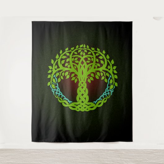 Yggdrasil Viking Tree of Life Edda Nordic Design Wandteppich (Vorderseite)
