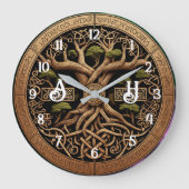 Yggdrasil Viking Tree of Life Große Uhr (Vorderseite)