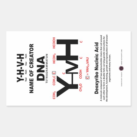 YHVH-DNA Chemical Bond Rechteckiger Aufkleber (Vorderseite)