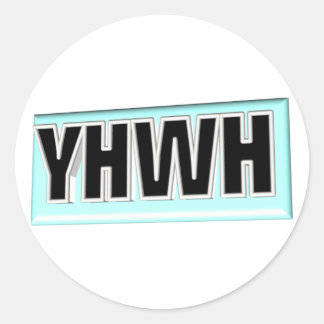 YHWH Cadre 3D Runder Aufkleber