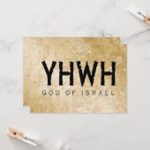 YHWH (Yahweh, Jehovah) Gott Israel Tetragrammato Karte (Vorderseite/Rückseite Beispiel)