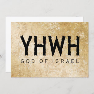 YHWH (Yahweh, Jehovah) Gott Israel Tetragrammaton Karte