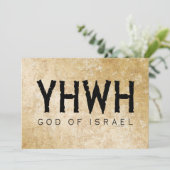 YHWH (Yahweh, Jehovah) Gott Israel Tetragrammaton Karte (Stehend Vorderseite)