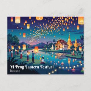 Yi Peng Laternenfest Chiang Mai Thailand Postkarte