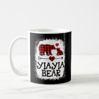 Yiayia Bear Pajama Red Kariert Buffalo Family Kaffeetasse