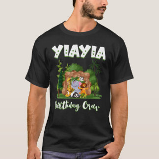 Yiayia Birthday Crew Zoo Bday Safari Party Celebra T-Shirt