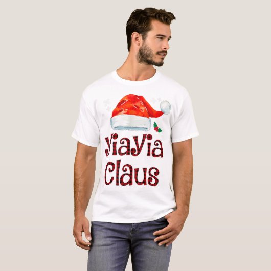 Yiayia Claus T-Shirt Weihnachten Pajama Fam (Vorne ganz)