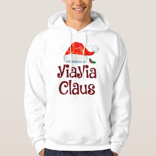 Yiayia Claus T-Shirt Weihnachten Pajama Fam Hoodie (Vorderseite)