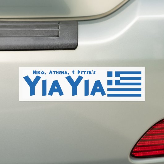 YIAYIA Griechischer Autoaufkleber (Personalisiert) (Auf Auto)