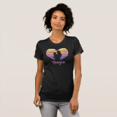 Yiayia - Mutter und Kind Retro Herz-Silhouette T-Shirt (Vorne ganz)