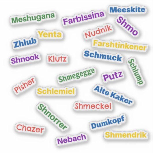 Yiddish Insults Sticker (Vorderseite)