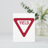 Yield-Zeichen Postkarte (Stehend Vorderseite)