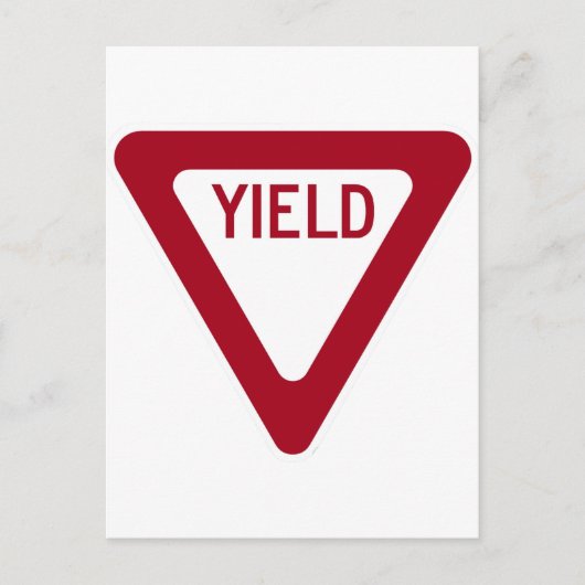 Yield-Zeichen Postkarte (Vorderseite)