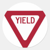 Yield-Zeichen Runder Aufkleber (Vorderseite)