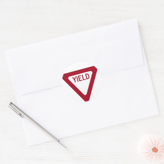 Yield-Zeichen Runder Aufkleber (Umschlag)