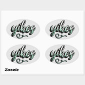 Yikes Aesthetic Decal - Trendy & Fun Design Ovaler Aufkleber (Blatt)
