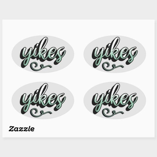 Yikes Aesthetic Decal - Trendy & Fun Design Ovaler Aufkleber (Blatt)