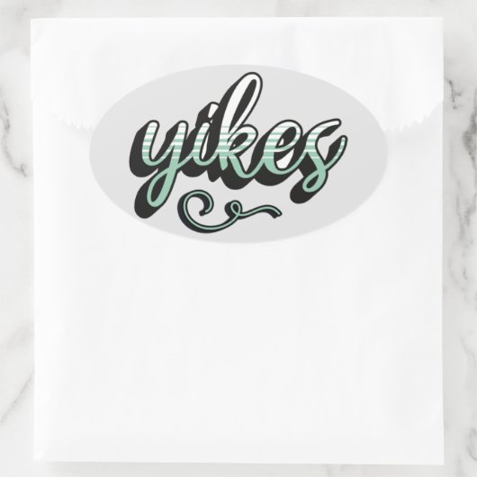 Yikes Aesthetic Decal - Trendy & Fun Design Ovaler Aufkleber (Tasche)