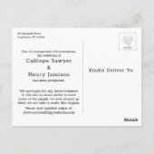 "Yikes! Einfaches lustig aufgeschobenes Hochzeitsu Postkarte (Rückseite)