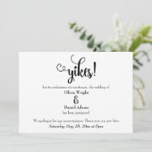 "Yikes!" Humorvolle verspätete Hochzeitserklärung Einladung (Stehend Vorderseite)