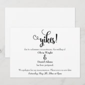"Yikes!" Humorvolle verspätete Hochzeitserklärung Einladung (Vorne/Hinten)