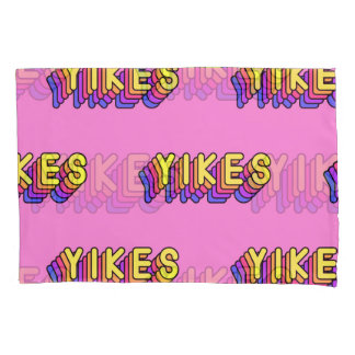 Yikes Words: Rosa Vintages Hintergrundbild. Kissenbezug