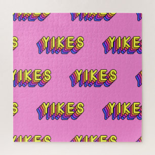 Yikes Words: Rosa Vintages Hintergrundbild. Puzzle