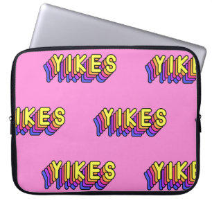 Yikes Wörter: Rosa Vintage Tapete. Laptopschutzhülle