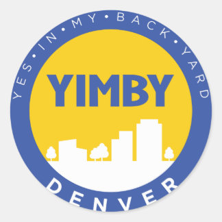 YIMBY Denver Logo-Aufkleber Runder Aufkleber