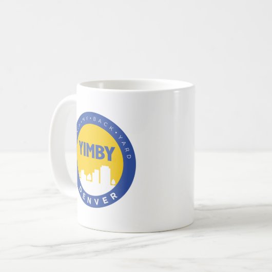 YIMBY Denver Tasse (Vorderseite Links)