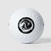 Yin and Yang Asian Dragons Golfball (Vorderseite)