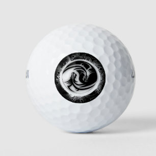 Yin and Yang Asian Dragons Golfball