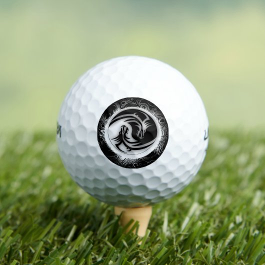 Yin and Yang Asian Dragons Golfball (Insitu T-Shirt)