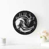 Yin and Yang Asian Dragons Große Wanduhr (Zuhause)