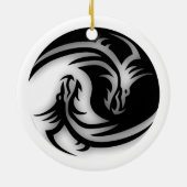 Yin and Yang Asian Dragons Keramikornament (Hinten)