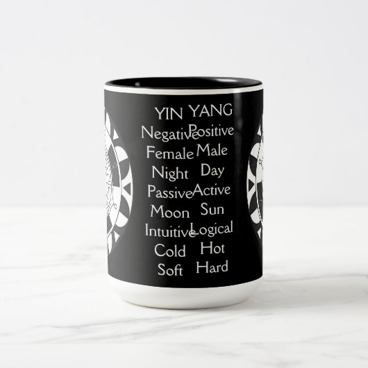 Yin and Yang Asian Symbol Meanings Black Tasse (Mittel)