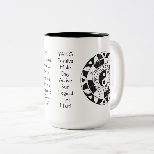Yin and Yang Asian Symbol Meanings Tasse (VorderseiteRechts)