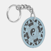 Yin and Yang Asian Symbol Round Key Chain Schlüsselanhänger (Vorderseite links)