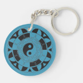 Yin and Yang Asian Symbol Round Key Chain Schlüsselanhänger (Rückseite)