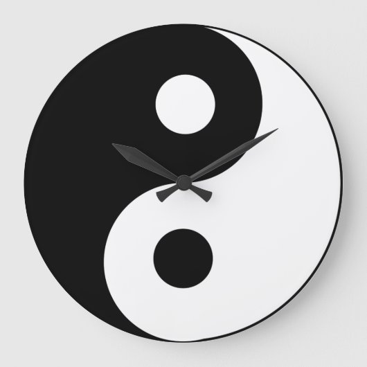 Yin and Yang Balance Große Wanduhr (Vorderseite)