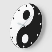 Yin and Yang Black and White Große Wanduhr (Winkel)